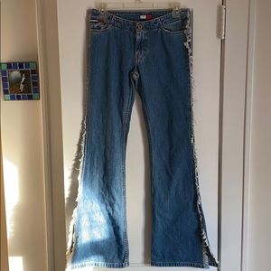 Tommy flare jeans with frayed sides